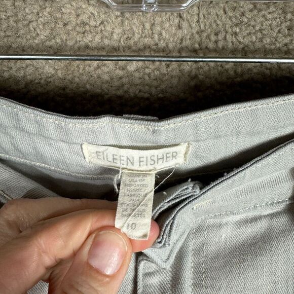 Eileen Fisher Jeans Womens Size 10 Light Gray Slim Straight Fit Organic Cotton - Picture 4 of 11